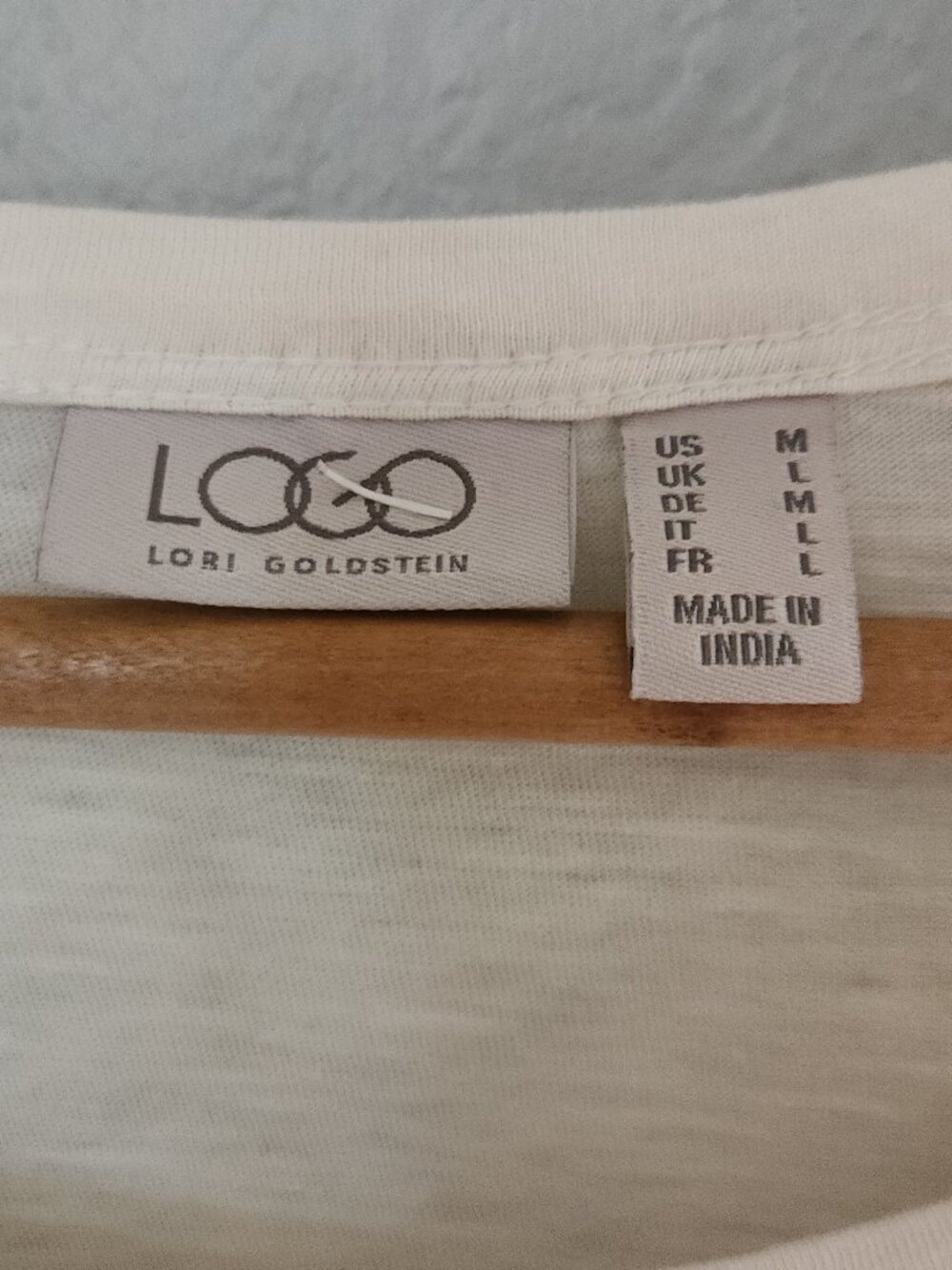 LOGO by Lori Goldstein Lightweight 100% Cotton Off-White Tunic Womens Medium - Picture 3 of 4